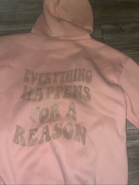 Peach Graphic Hoodie - "Everything Happens For A Reason"